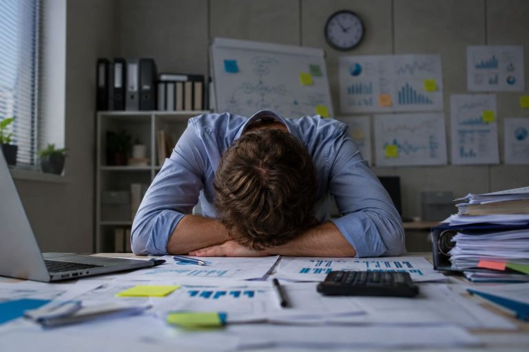 Líder sobrecarregado de trabalho e com falta de tempo